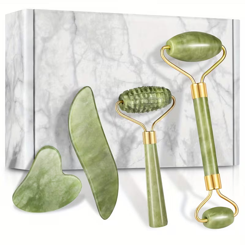 Jade Roller & Gua Sha Set – Face & Neck Sculpting Massager