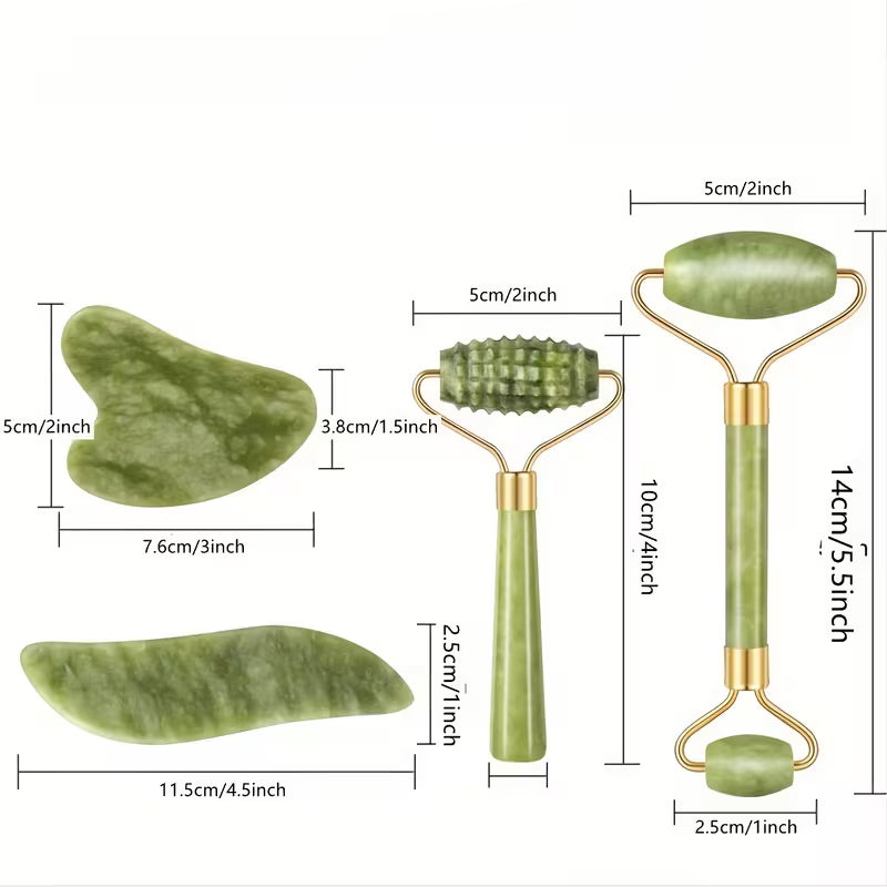 Jade Roller & Gua Sha Set – Face & Neck Sculpting Massager